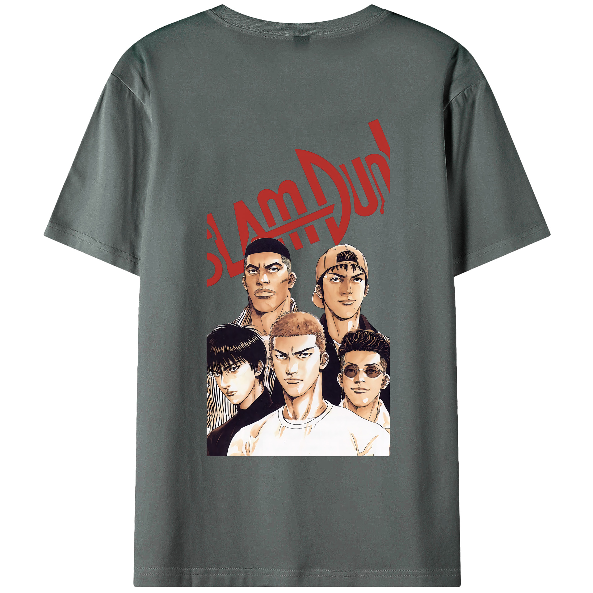 （画像用） SLAM DUNK／スラムダンク 綿100％ メンズ半袖Tシャツ（バックプリント） 通気性